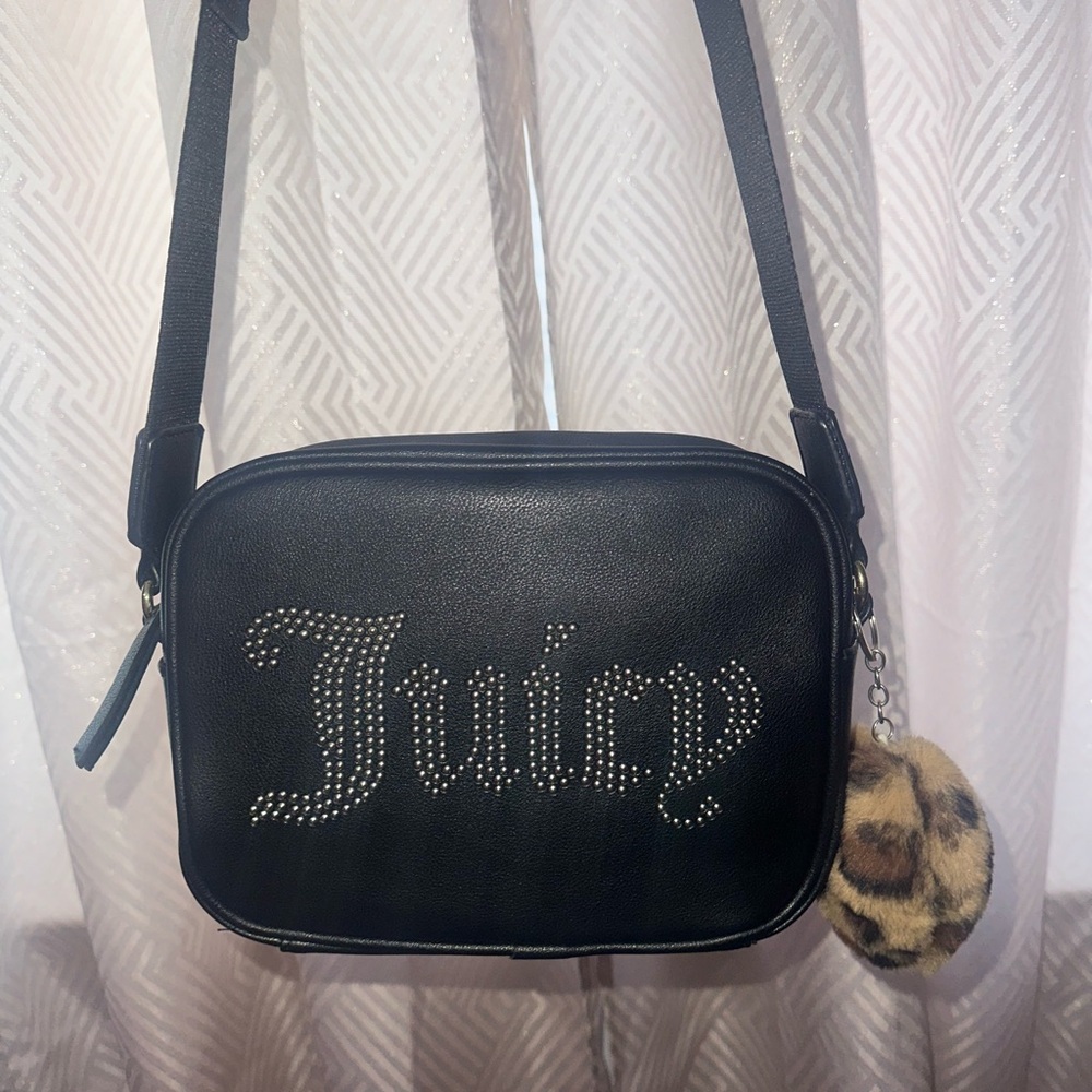 Juicy Couture Black Crossbody Bag with Rhinestone Embellishment